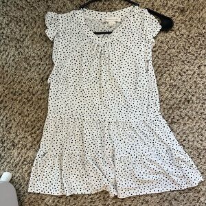 Monteau White and Black Polka Dot Kids Dress